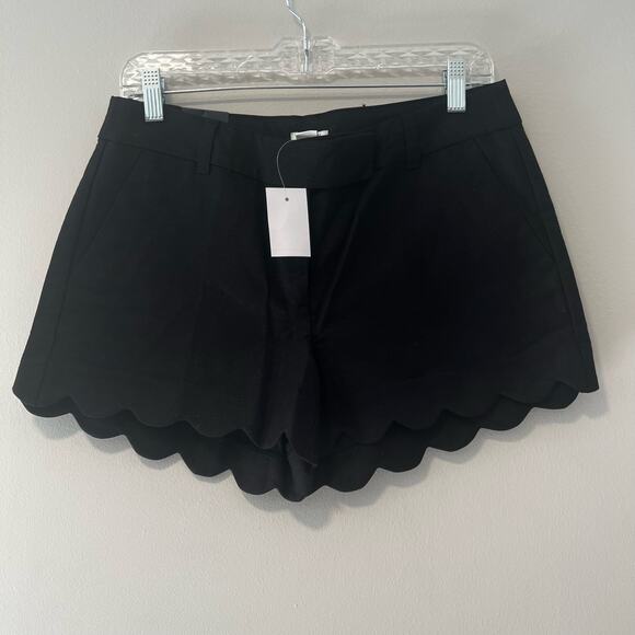 NWT J. Crew 4” Shorts Scalloped Hem Black Size 6 - Picture 2 of 7